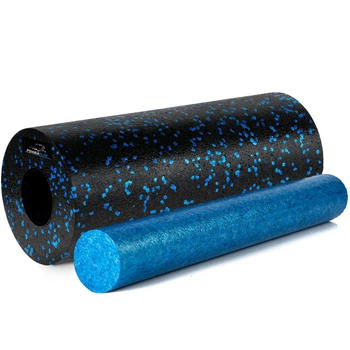 Массажний ролик (ролер) гладкий PowerPlay PP-4348 2 in 1 EPP Foam Roller Чорно/Синій (33x14см.)