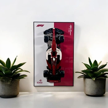 Арт Держатель Рамка 80x50 см. на Стену для фирменного конструктора CaDA Alfa Romeo Team Formula F1 Orlen Red Racing Car C22 2022 (C64005W) / Формула 1 Альфа Ромео - Type-A