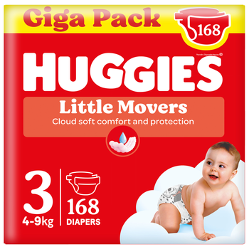 Підгузки Huggies Little Movers Giga Розмір 3 4-9 кг 168 шт (5029053577852)