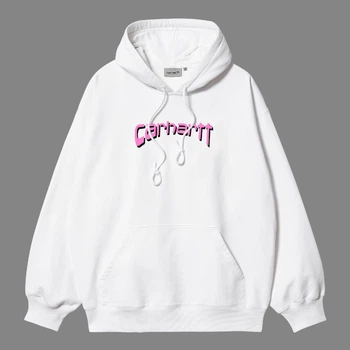 Худи унисекс с рисунком частиц логотипа Carhartt размер M белого цвета
