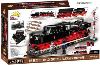 Klocki konstrukcyjne Cobi Historical Collection DR BR 52 Steam Locomotive & Railway Semaphore 2747 elementów (5902251062873)