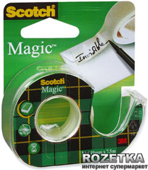 Клейка стрічка Scotch Magic у міні-диспенсері 19 мм х 7.5 м Невидима 1 шт (8-1975)
