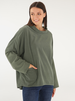 Bluza damska bez kaptura oversize Unisono 170-1110-1 S Zielona (5906140621585)