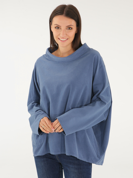 Bluza damska bez kaptura oversize Unisono 170-1110-1 L Niebieska (5906140656082)