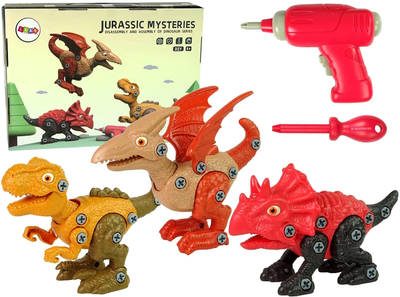 Набір фігурок Leantoys Jurassic Mysteries Динозаври для складання 3 шт (5904665992562)