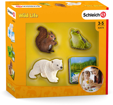 Набір фігурок Schleich Wild Life Flashcards 3 шт (4055744029813)