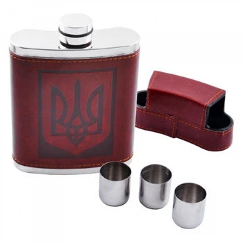 Фляга пищевая сталь 10oz коричневая (529918)
