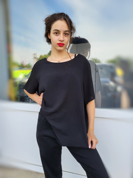 Блузка женская Oversize однотонная Only Черная 12875 3XL (52)