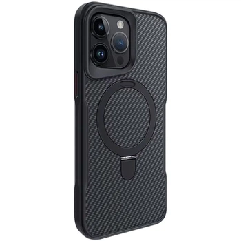 TPU+PC чохол Metal Buttons with MagSafe Carbon Ring для Apple iPhone 15 Pro (6.1") Чорний