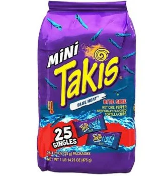 Мультиупаковка чипсов Takis Blue Heat Mini Tortilla Chips со вкусом перца чили 25х34г
