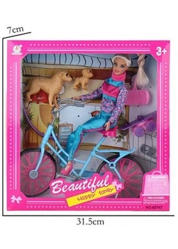 Лялька тип Барбі A-Toys з велосипедом 29см (60747AJ)