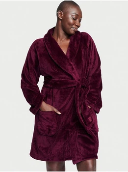 Халат Victoria's Secret Short Cozy Robe XS\S Бордовий (26575231)