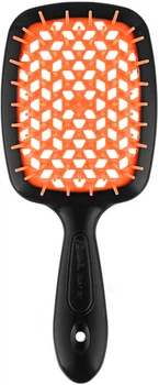 Щетка массажная для волос Janeke Superbrush, черно-оранжевая, термостойкая, продувная