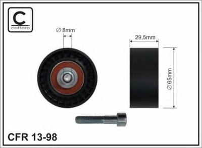 Ролик натяжной генератора MB Klasa E(W211) 2.2CDI-2.7CDI/OM646,OM647 02- (65x8x29,5) Caffaro (1398)