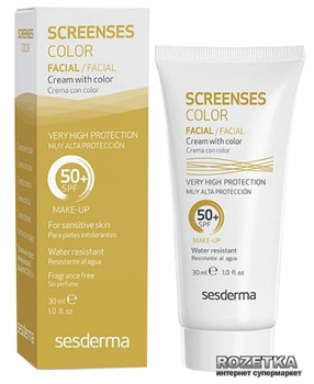 Солнцезащитный крем с тональной основой Sesderma Screenses SPF 50+ для всех типов кожи 30 мл (8470002322073)