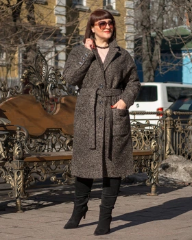 Пальто Alenka Plus 2026, 52, горіховий