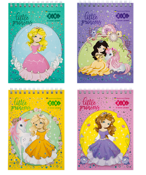 Блокнот на спіралі зверху А6 40арк ZB.12155 PRINCESS картонна обкладинка KIDS Line,асорті (20)
