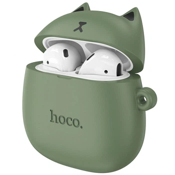 Навушники hoco. EW45 Cat Case бездротові TWS з милим кейсом Кішка, Bluetooth 5.3 батарея 350 мАг (кейс), 35 мАг (гарнітура) Forest Cat