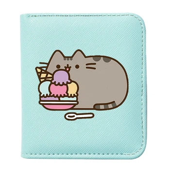 Кошелек Pusheen cat 11х10 см Кот с мороженым Мятный n-12254