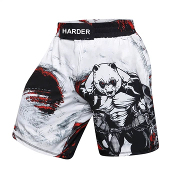 Шорты (Fight Shorts) Panda мужские для занятий спортом (MMA кикбоксинг тайский бокс борьба спорзал бег) - XXL