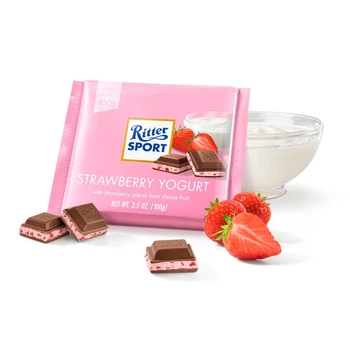 Молочний шоколад Ritter Sport з полунично-йогуртовим кремом 100 г