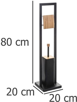 Szczotka DP toaletowa z uchwytem na papier toaletowy 2 w 1 czarna (3560238670101)