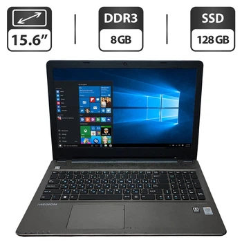 Ноутбук Б-клас Medion Akoya E6415 / 15.6" (1366x768) TN / Intel Core i3-5005U (2 (4) ядра по 2.0 GHz) / 8 GB DDR3 / 128 GB SSD / Intel HD Graphics 5500 / WebCam б/в