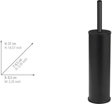 Щітка для туалету Wenko з герметичним контейнером з нержавіючої сталі 8.5 см чорна (4008838456057)