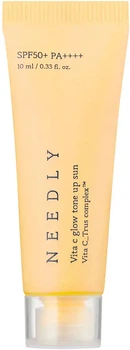 Солнцезащитный крем Needly Vita C Glow Tone Up Sun SPF 50+ PA++++ с эффектом осветления и сияния, мини, 10 мл