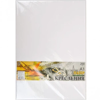 Папір для креслення А3 AmberGraphic "Графіка" 10 листів, 200 г/м2 в п/п пакеті ПК3310Е