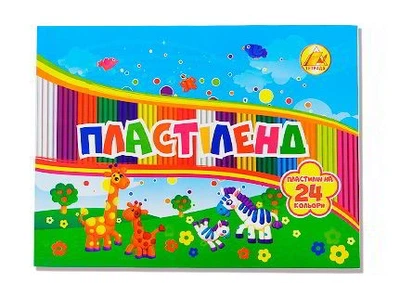Пластилін ТЕТРАДА "ЛІПЛАНДІЯ"/"ПЛАСТІЛЕНД" 24 кольорів, 370гр. (ТЕ461607)