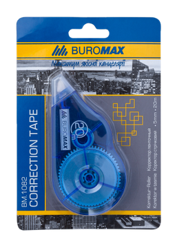 Коректор стрічковий, 5 мм х 20 м, Buromax картонний блістер з європідвісом BM.1082