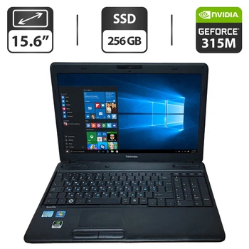 Ноутбук Б-класс Toshiba Satellite C660-25U / 15.6" (1366x768) TN / Intel Core i5-2430M (2 (4) ядра по 2.4 - 3.0 GHz) / 8 GB DDR3 / 256 GB SSD / nVidia GeForce 315M, 1 GB GDDR3, 64-bit / WebCam / DVD-ROM б/у