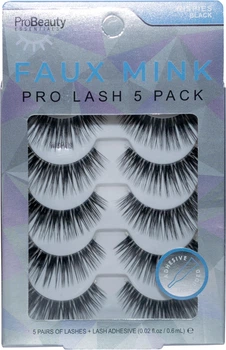 Набір Накладних Вій ProBeauty Essentials Faux Mink Wispies Black - набір із 5 пар вій + клей