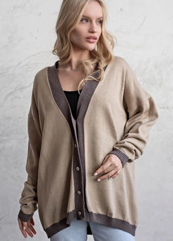 Кардиган "Беатріс" Бежевій 44-48 Oversize Anika 000005347