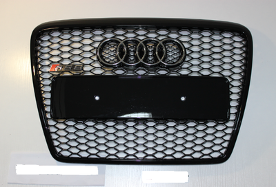 Решітка радіатора Ауді A6 C6 стиль RS6, чорна глянсова (04-11 р.в.)