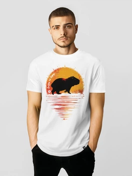 Футболка чоловіча Dubhumans Enjoy, be Capy (Капібара) Білий 2XL (CAPE-TM-W-2XL)