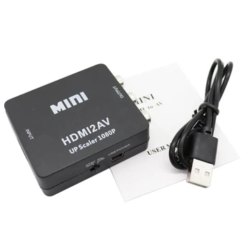 Адаптер / TV-перетворювач HDMI в AV, перехідник - конвертер відео HDMI2AV 1080P, чорний (90693482)