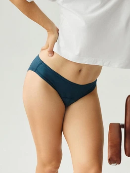 Менструальні трусики MammyKo. Tencel TM + шерсть мериноса + мембрана. Низька посадка. Сині. Розмір 3XL. 3 краплі. Білизна для менструації та нетримання, для місячних.