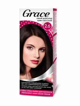 Стійка крем-фарба для волосся Grace Гіркий шоколад 2.6