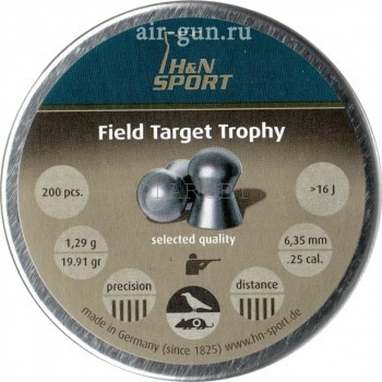 Кулі пневматичні H&N Field Target Trophy 6,35 mm , 1.29 г, 200 шт/уп.