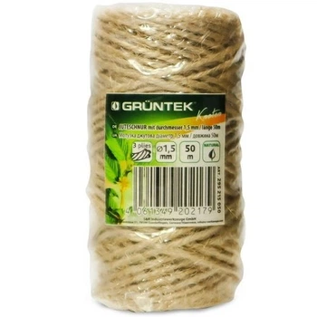 Шпагат джутовый GRUNTEK 1,5 мм х 50 м (295215050)