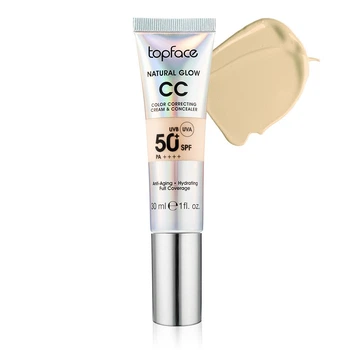 CC-крем для лица Topface Natural Glow Color Correcting Cream & Concealer для макижа и ухода за кожей 05 Yellow Sand Песочный, теплый 30 мл