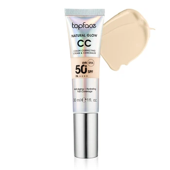 CC-крем для лица Topface Natural Glow Color Correcting Cream & Concealer для макижа и ухода за кожей 002 Warm Beige Светло-бежевый, теплый 30 мл