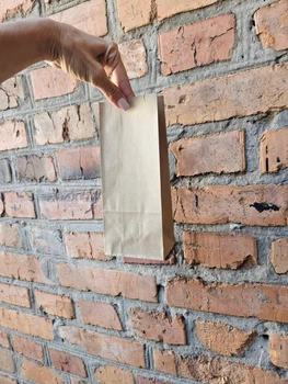 Бумажный пакет с прямоугольным дном 215*90*65 бурый 100шт
