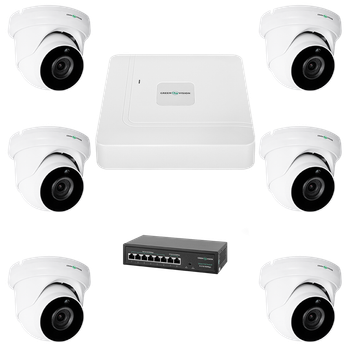 Комплект відеоспостереження на 6 камер GreenVision GV-IP-K-W76/06 5MP