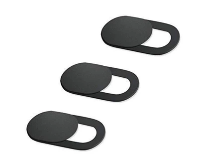 Шторка (наклейка, заглушка) для веб-камери Lemmi захисна для камери ноутбука, смартфона, планшета Комплект 3 шт. Чорна