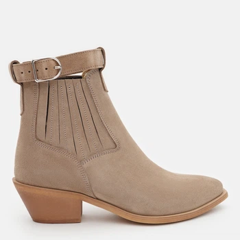 Жіночі ботильйони замшеві Ashoes Казаки 37 24 см Св.Бежеві (ROZ6501005076)