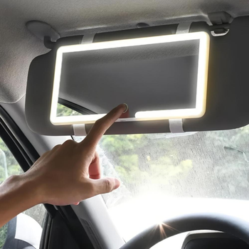 Зеркало аккумуляторное в автомобиль на козырек LED Vanity Прямоугольное в машину С подсветкой для макияжа