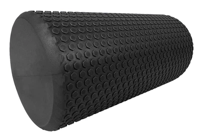 Массажный ролик Wealis EVA Foam 30 см чорный (легкий роллер, мягкий валик, цилиндр для МФР и йоги, массажер для спины, ног, рук, шеи) (WS-FB30-EVA)